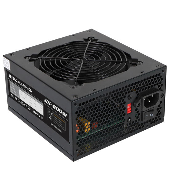 Picture of 600W ATX Power Supply PSU, ESGAMING with 120mm Ultra Quiet Cooling Fan All Protections
