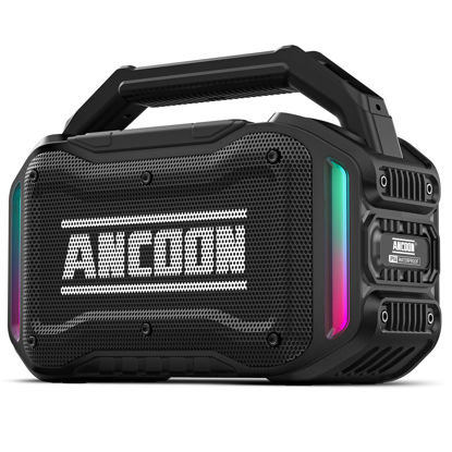 Picture of ANCOON Speakers Bluetooth Wireless: 80W(Peak) Loud Speaker with Bass, 20H Playtime, IPX6 Waterproof, Large Jobsite Speakers for Work, Outdoor, Workshop, Garage, Portable Speaker with TWS (Black)