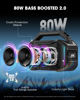 Picture of ANCOON Speakers Bluetooth Wireless: 80W(Peak) Loud Speaker with Bass, 20H Playtime, IPX6 Waterproof, Large Jobsite Speakers for Work, Outdoor, Workshop, Garage, Portable Speaker with TWS (Black)