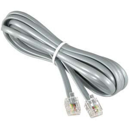 Picture of InstallerParts (10 Pack RJ11 Modular Telephone Cord Extension- Straight Wiring, Silver (7FT)