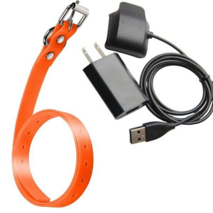 Picture of KELEFET Charger Clip USB Plug for Garmin Delta Sport Delta Upland Delta XC 3/4-Inch Collar Strap for Garmin Delta Series (Orange)
