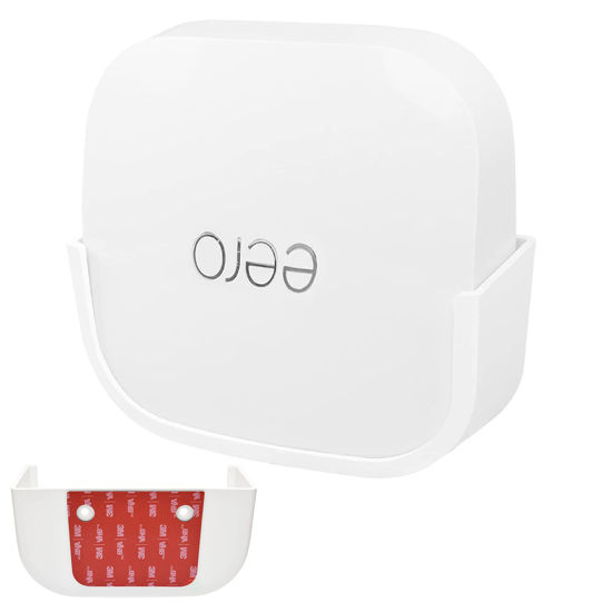 Picture of Wall Mount Holder for eero Pro 6E Home WiFi System, Stand Bracket for eero Pro 6E Kits Accessories, No Messy Wires Space Saving, White, 1 Pack
