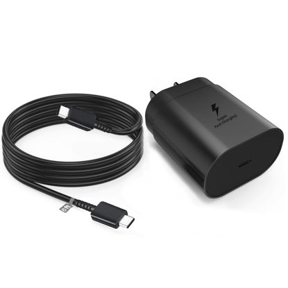 Picture of 25W USB-C Charger Super-Fast-Charging Fit for Samsung Galaxy-Tab S9 FE+ Plus SM-X710/X716B, SM-X810/X816B, SM-X510/X516B,SM-X610/X616B Tablet Type C Power Adapter Charging Cord Cable 6.6FT Replacement