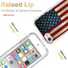 Picture of Yodueiv for iPod Touch 6/Touch 5/Touch 7 Case with Tempered Glass Screen Protector, Full-Body Shockproof Cute Clear Flag Pattern Protective Phone Cover Case for iPod Touch 5th / 6th / 7th (USA Flag)