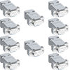 Picture of Jienk 10PCS DB9 Female RS232 D-SUB Serial Solder Cup Connectors Kit, Gold Plated Joints RS232 Serial Solder Type Port 9 Pin D Sub Couplers with Plastic Hoods, Strain Relief Grommet and Screws