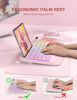 Picture of Wireless Keyboard and Mouse Combo, 9 Backlit Effects, Wrist Rest, Phone Holder, 2.4G Lag-Free Ergonomic Keyboards, Rechargeable Silent Cordless Set for Computer, Laptop, Mac, Windows -SABLUTE（Pink）