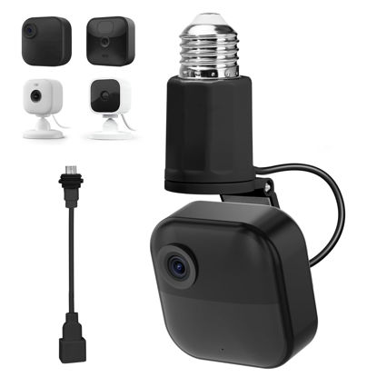 Picture of Adjustable Lamp Socket Mount for Blink Outdoor 4 (4th Gen), Blink Outdoor (3rd Gen), Blink Mini/Blink Mini 2, Light Bulb Mount for Standard E26/E27 Bulb Holder, Easy Installation Without Tools - Black