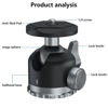 Picture of POYINCO Tripod Ball Head 360 Degree Rotating Panoramic Ballhead with 1/4 inch Screw 3/8" Thread Mount, Max Load up to 5 kg/ 11lb,for Monopod, DSLR, Phone, Gopro