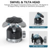 Picture of POYINCO Tripod Ball Head 360 Degree Rotating Panoramic Ballhead with 1/4 inch Screw 3/8" Thread Mount, Max Load up to 5 kg/ 11lb,for Monopod, DSLR, Phone, Gopro