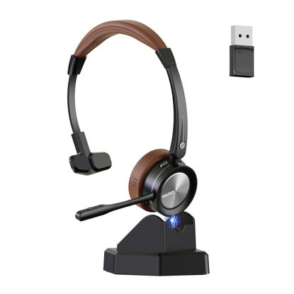 Picture of MAIRDI Bluetooth Headset with Microphone for PC, 40H Work Time, Mono Wireless Headset with Mic Ai Noise Cancelling, Bluetooth Phone Headset for Computer Laptop Office Call Centers Microsoft Teams