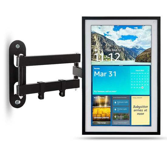 Picture of Mount for Echo Show 15 | Adjustable Wall Mounting Bracket for Amazon Echo Show 15, Swivel and Tilt, Easy Installation | Black