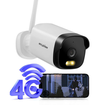 Picture of LaView 4G LTE Outdoor Security Camera,2K HD Cameras for Home Security with Motion Detection & Tracking,IP65 Waterproof,2-Way Talk,Color Night Vision,SD Card Slot&US Cloud Storage,Work with Alexa