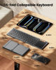 Picture of ProtoArc Foldable Keyboard with Touchpad, XK01 TP Folding Portable Keyboard, Full Size Keys, Large Trackpad Bluetooth Travel Keyboard for iPad, iPhone, Laptop PC Tablets - Black Gray