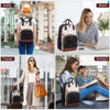 Picture of LOVEVOOK Backpack Purse for Women, Fits 17 Inch Laptop, Fashion Travel Work Anti-theft Bag, Business Computer Waterproof University Backpacks, Beige-Black-Brown