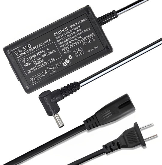 Picture of Camulti CA-570 CA570 AC Power Supply Charger Adapter for Canon Camera Camcorder,8.4V 1.5A, XA25,XA10,XA-20,XA30,HG20,XH-A1,Vixia HF100, XA11,HF G20,FS3000,FS200,HG21,HFM31,ZR60,HV30,HV20,HV40 etc