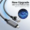 Picture of USB C to Ethernet Cable 6 FT, Driver-Free Type C to RJ45, Thunderbolt 3/4 Compatible, Plug & Play, Nylon Braided, 1Gbps Gigabit LAN for MacBook Pro/Air, iPhone 15 Pro/Max, Dell XPS, Galaxy S8-S23