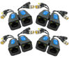Picture of SGUESIKR 4 Pair BNC to RJ45 Passive Video Balun with Power, Cat5e/Cat6 to BNC Adapter, 1080P-8MP Analog Surveillance Camera Ethernet Cable Transceiver - Compact, Ground-Loop Isolated