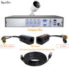 Picture of SGUESIKR 4 Pair BNC to RJ45 Passive Video Balun with Power, Cat5e/Cat6 to BNC Adapter, 1080P-8MP Analog Surveillance Camera Ethernet Cable Transceiver - Compact, Ground-Loop Isolated