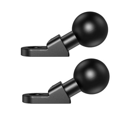 Picture of 1" Aluminum Alloy Angled Ball Mount Base with 10mm Mounting Hole Rear-View Mirror Ball Mount Holder Compatible with RAM Mounts 1 inch Socket Arms Motorcycle Phone Holder(R12*2)