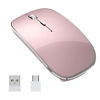 Picture of Halpilt Wireless Mouse Chargeable Portable Silent Wireless Mouse USB and Type-C Dual Mode Wireless Mouse 3 Adjustable DPI for Laptop, Mac, MacBook, Android, PC (Q23S Black) (Rose Gold)