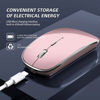 Picture of Halpilt Wireless Mouse Chargeable Portable Silent Wireless Mouse USB and Type-C Dual Mode Wireless Mouse 3 Adjustable DPI for Laptop, Mac, MacBook, Android, PC (Q23S Black) (Rose Gold)