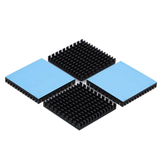 Picture of Jienk 4PCS 40mm Aluminum Heat Sink with Thermal Conductive Adhesive Tape, 40×40×5mm Heatsink Cooler for Cooling TEC1-12706, VRM GPU Stepper Driver 3D Printer Stepper Motor