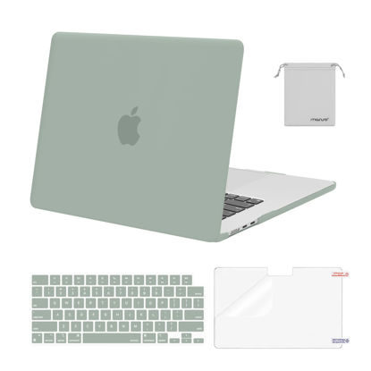 Picture of MOSISO Compatible with MacBook Air 15 inch Case 2024 2023 Release M3 A3114 M2 A2941 with Liquid Retina Display&Touch ID, Plastic Hard Shell&Keyboard Cover&Screen Protector&Storage Bag, Antique Green