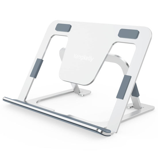 Picture of Yangkelly Tablet Stand Foldable and Adjustable, Aluminum Alloy Desktop Holder Drawing Stands Dock for iPad 7 to 12.9, Foldable Mobile Phones, Surfaces etc (Silver)