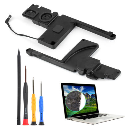 Picture of Speaker for MacBook Pro 15 inch Retina A1398 Loud Speaker Replacement for MacBook Pro 15 inch Retina A1398 2012 2013 2014 2015 Left and Right Internal Loudspeaker Buzzer Assembly with Repair Tools