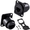 Picture of PENGLIN 2PCS RJ45 Panel Mount Coupler, Shielded D-Type RJ45 Connector, CAT6/CAT5E/CAT5 Female to Female LAN Network Bulkhead Pass Through Socket