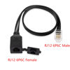 Picture of GINTOOYUN 6P6C Extension Cable with Cap RJ12 Crystal Head Cable Male to Female with Dust Cover Black 35CM
