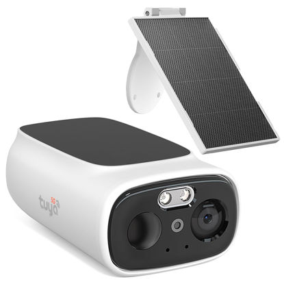 Picture of ELECCTV 2K Solar Camera Outdoor Wireless, 2.4/5 Ghz WiFi Cameras for Home Security,130°-Wide View,Color Night Vision, IP65 Waterproof,2-Way Audio,Cloud/SD, Support Alexa