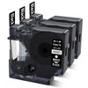 Picture of COLORWING Compatible Dymo White on Black D1 Label Tape 45021 Standard Dymo Label Maker Refills d1, 1/2Inch x 23Ft, S0720610 for LabelManager 160 210D 280 360, 3-Pack