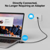 Picture of Flat USB C to Ethernet Cable 8 FT, Snagless RJ45 to USB Type-C Cord, Directly Connected, Gigabit LAN Network, OFC, for MacBook Pro, iPad Pro, iPhone 15, Galaxy, Laptop, Super Thin, OD: 0.8in x 0.25in