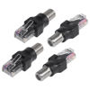 Picture of CERRXIAN 4PCS RF to RJ45 Coaxial Converter RF Female to RJ45 Male Coax Barrel Adapters for Line Tester