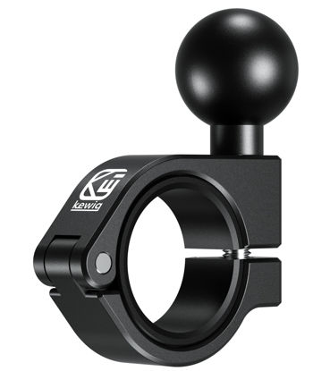 Picture of BRCOVAN Aluminum Alloy Handlebar Clamp Mount Base with 1'' TPU Ball, Fit on 0.875''/1''/1.125''/1.26'' Round Rails, Compatible with RAM Mounts B Size 1'' Ball Double Socket Arm