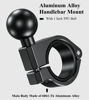 Picture of BRCOVAN Aluminum Alloy Handlebar Clamp Mount Base with 1'' TPU Ball, Fit on 0.875''/1''/1.125''/1.26'' Round Rails, Compatible with RAM Mounts B Size 1'' Ball Double Socket Arm