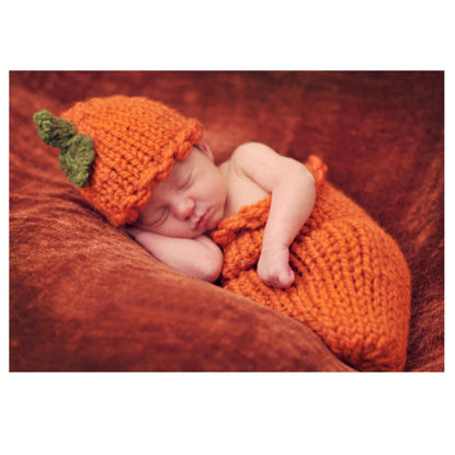 Picture of Zeroest Newborn Photography Props Halloween Newborn Photoshoot Outfits Baby Photo Shoot Boy Girl Photos Crochet Knitted Posing Prop (Orange-04)