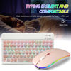 Picture of Bluetooth Keyboard and Mouse Combo for iPad - Rechargeable Wireless Keyboard & Mouse with 7-Color Backlit Compatible with iPad 9th/8th Gen, iPad Pro/Air/Mini, iPhone14/13/12 Pro, Round Keys Pink