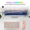 Picture of Bluetooth Keyboard and Mouse Combo for iPad - Rechargeable Wireless Keyboard & Mouse with 7-Color Backlit Compatible with iPad 9th/8th Gen, iPad Pro/Air/Mini, iPhone14/13/12 Pro, Round Keys Pink