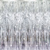 Picture of GOER 3.2 ft x 9.8 ft Metallic Tinsel Foil Fringe Curtains Party Photo Backdrop Party Streamers for Birthday,Graduation,New Year Eve Decorations Wedding Decor (Silver,1 Pack)