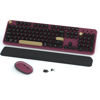 Picture of Links9+ Wireless Keyboard and Mouse Combos, Retro Keyboard and Mouse Wireless Full Size, 2.4Ghz Connection and Optical Mouse for Windows, Mac, PC, Laptop for Home and Office (Burgundy-Black)