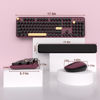 Picture of Links9+ Wireless Keyboard and Mouse Combos, Retro Keyboard and Mouse Wireless Full Size, 2.4Ghz Connection and Optical Mouse for Windows, Mac, PC, Laptop for Home and Office (Burgundy-Black)