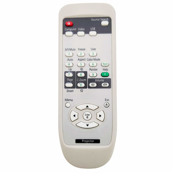 Picture of INTECHING 1515068 Projector Remote Control for Epson EB-X9, EH-TW420, EH-TW450, EX31, EX3200, EX51, EX5200, EX71, EX7200, PowerLite 1220/1260/ 79/ Home Cinema 705HD/ S10+/ S7/ S9/ W10+/ W7/ X9, VS200
