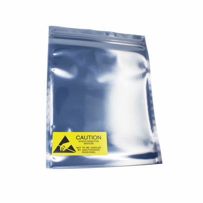 Picture of CW-Mart Resealable Antistatic Ziplock ESD Shielding Bags 50 Pcs (15x20 cm/6x8 inch) Anti Static for 3.5" HDD SDD Electronic Device