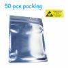 Picture of CW-Mart Resealable Antistatic Ziplock ESD Shielding Bags 50 Pcs (15x20 cm/6x8 inch) Anti Static for 3.5" HDD SDD Electronic Device