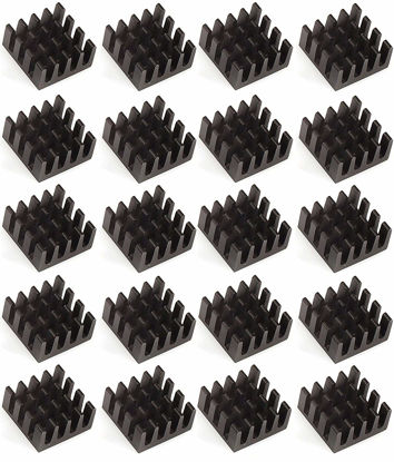 Picture of Easycargo 20pcs 14mm Heatsink 14x14x7mm, Black Anodized Aluminum Heat Sink for Cooling Cooler GPU Chips VRAM VGA VRAM RAM (14mmx14mmx7mm)