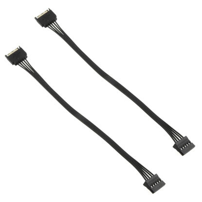 Picture of MEETOOT SATA Power Extension Cable 2pcs 12.6" 15 Pin SATA Power Extension Male to Female Extender Cable for HDD Hard Drive, Black