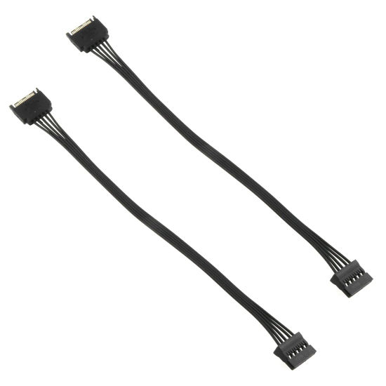 Picture of MEETOOT SATA Power Extension Cable 2pcs 12.6" 15 Pin SATA Power Extension Male to Female Extender Cable for HDD Hard Drive, Black