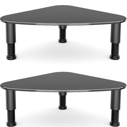 Picture of Hemudu 2 Pack Computer Monitor Riser | Triangle Save Space Desktop Corner Stand for Computer Monitor & Laptop Black HD01B-203